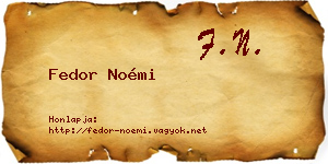 Fedor Noémi névjegykártya